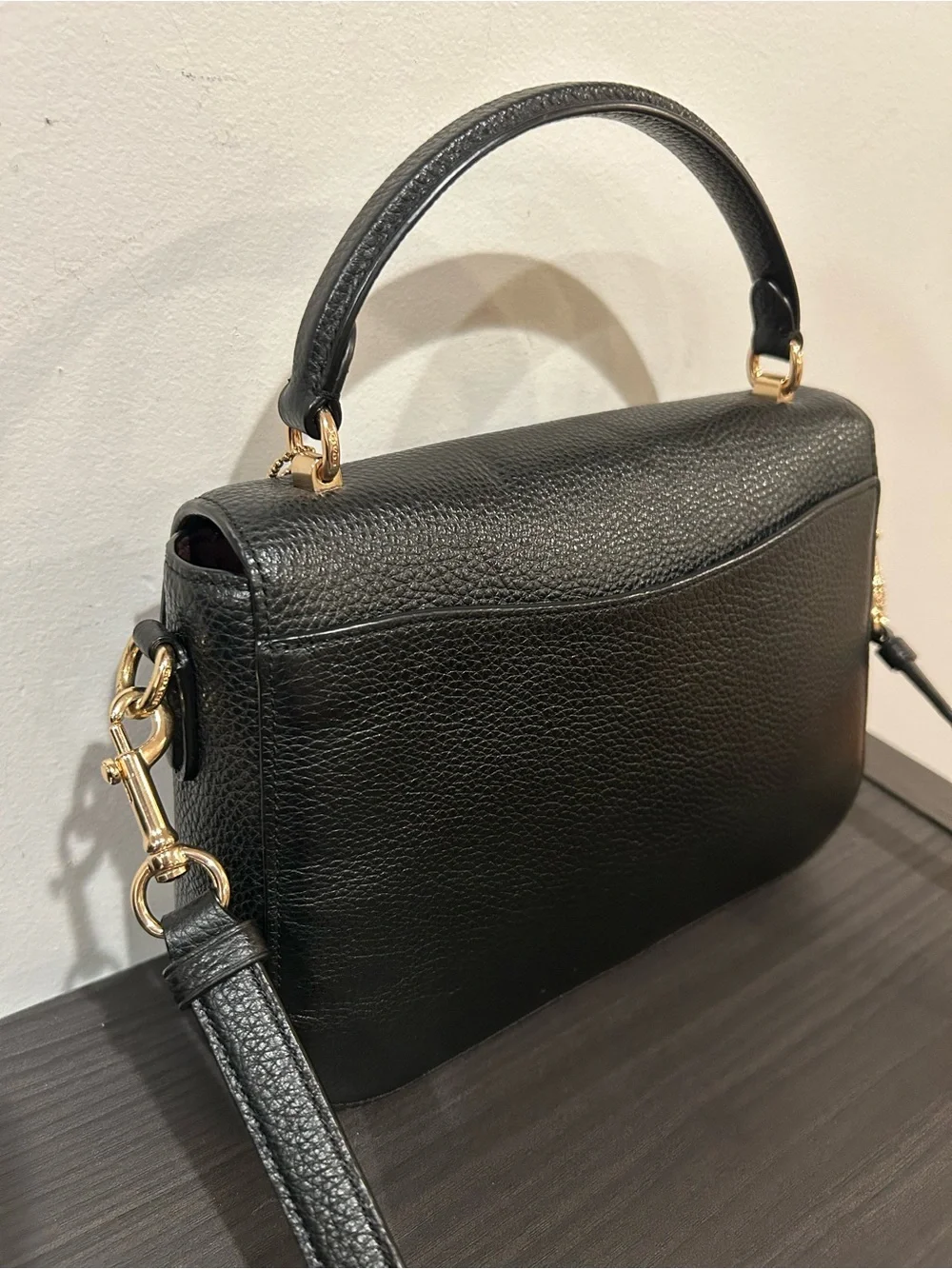 Coach Marlie Top Handle Satchel Shoulder Bag Black Leather Style #C1557